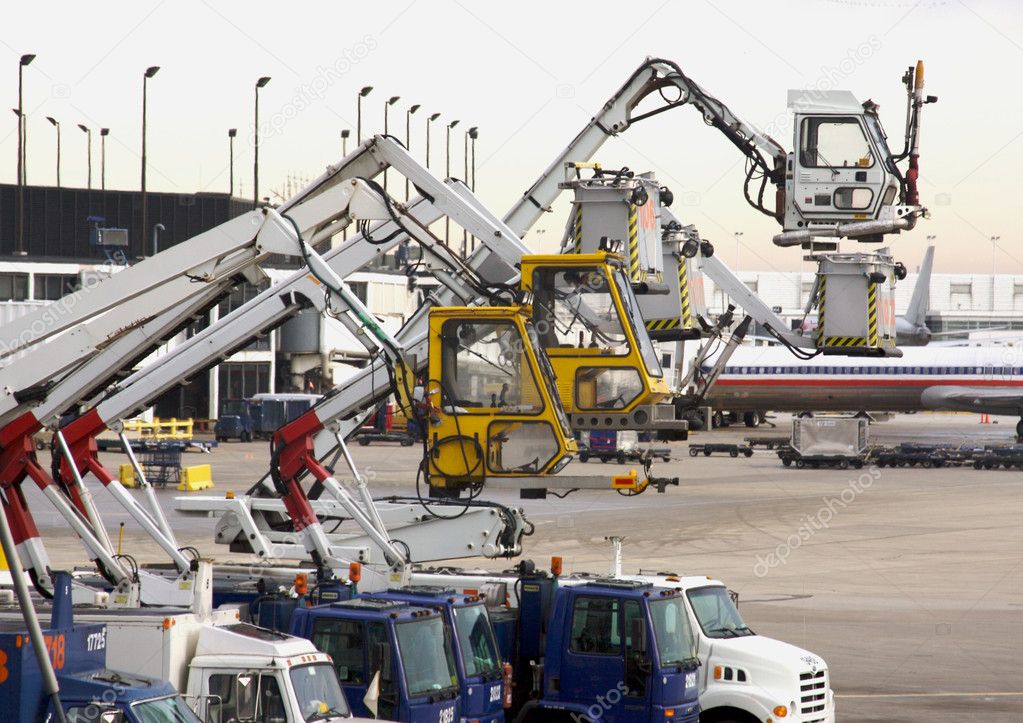 Deicing Equipment Ready at Airport