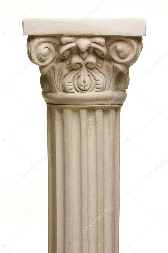 Ancient Column Pillar Replica on White