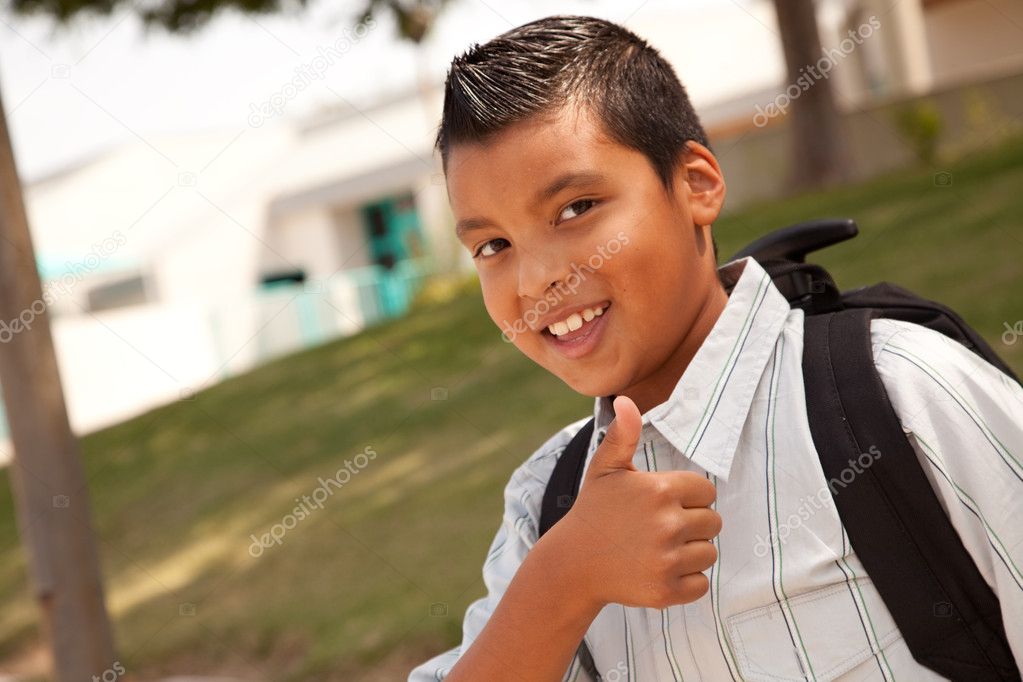 Young Hispanic Boy Ready for School