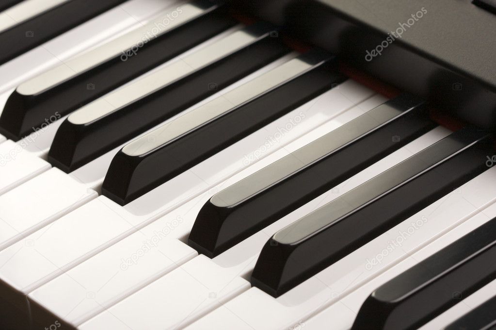 Digital Piano Keys Close-up