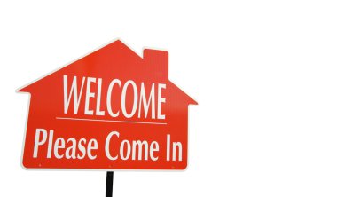 Welcome, Please Come In Sign on White clipart