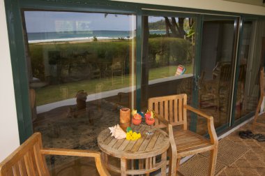 Oceanfront Home Lanai with View Reflection clipart