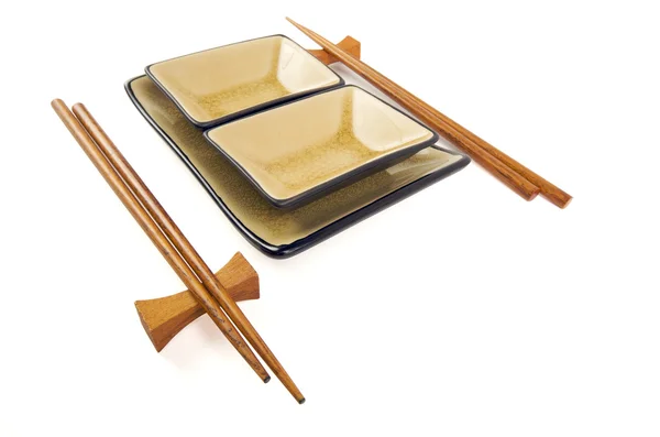 Soyut chopsticks ve kaseler — Stok fotoğraf