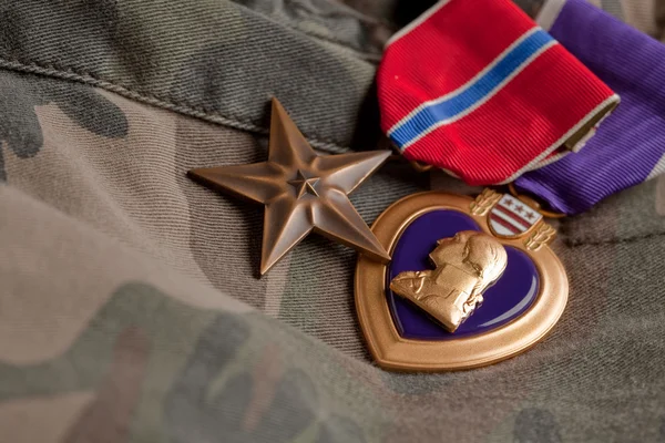 Bronze and Purple Heart Medals — Stock Photo, Image