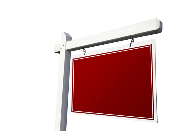 Prázdné červené nemovitostí nápis na bílé — Stock fotografie