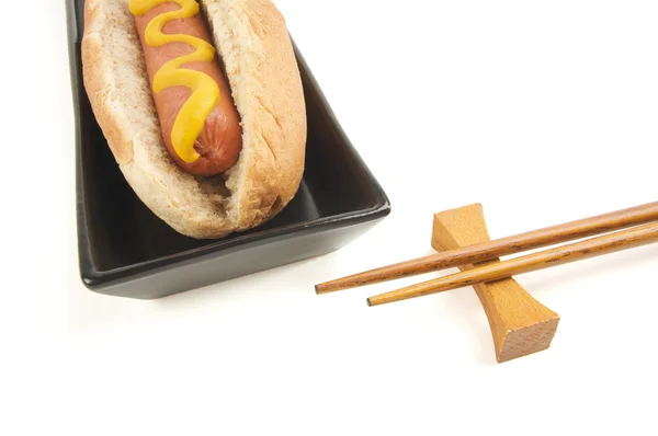 Hot Dog and Chopsticks — Stock Photo, Image