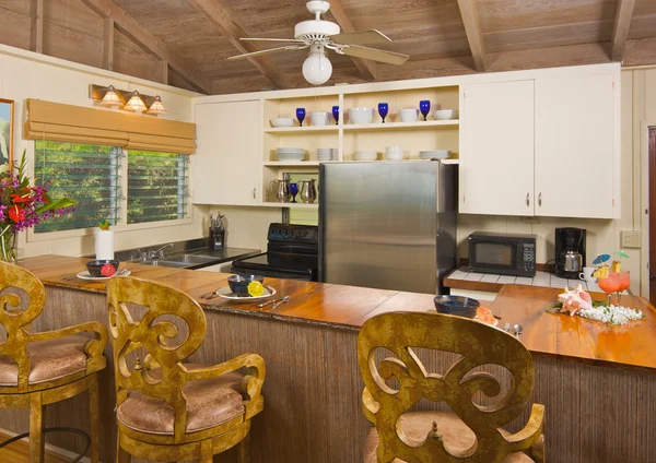 Tropické kuchyně interiér — Stock fotografie