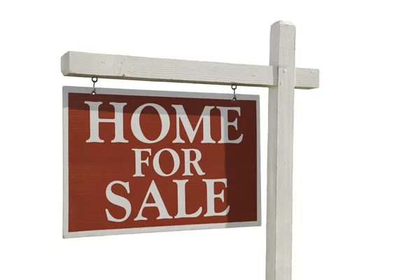 Haus zum Verkauf Immobilienschild auf weiß — Stockfoto