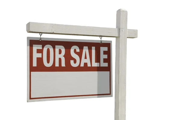 Huis voor verkoop onroerend goed teken geïsoleerd — Stockfoto