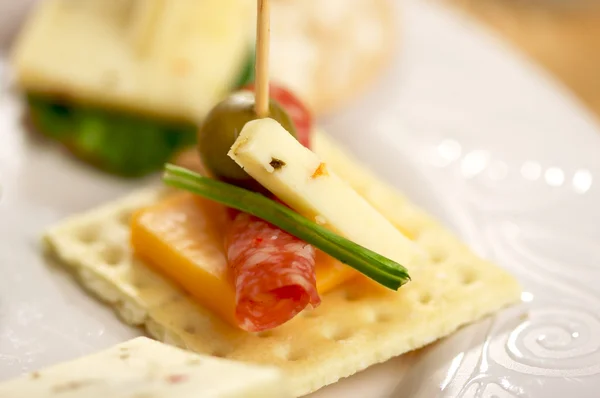 stock image Cracker Appetizers on Elegant Plate