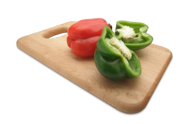 Zelená a červená paprika — Stock fotografie