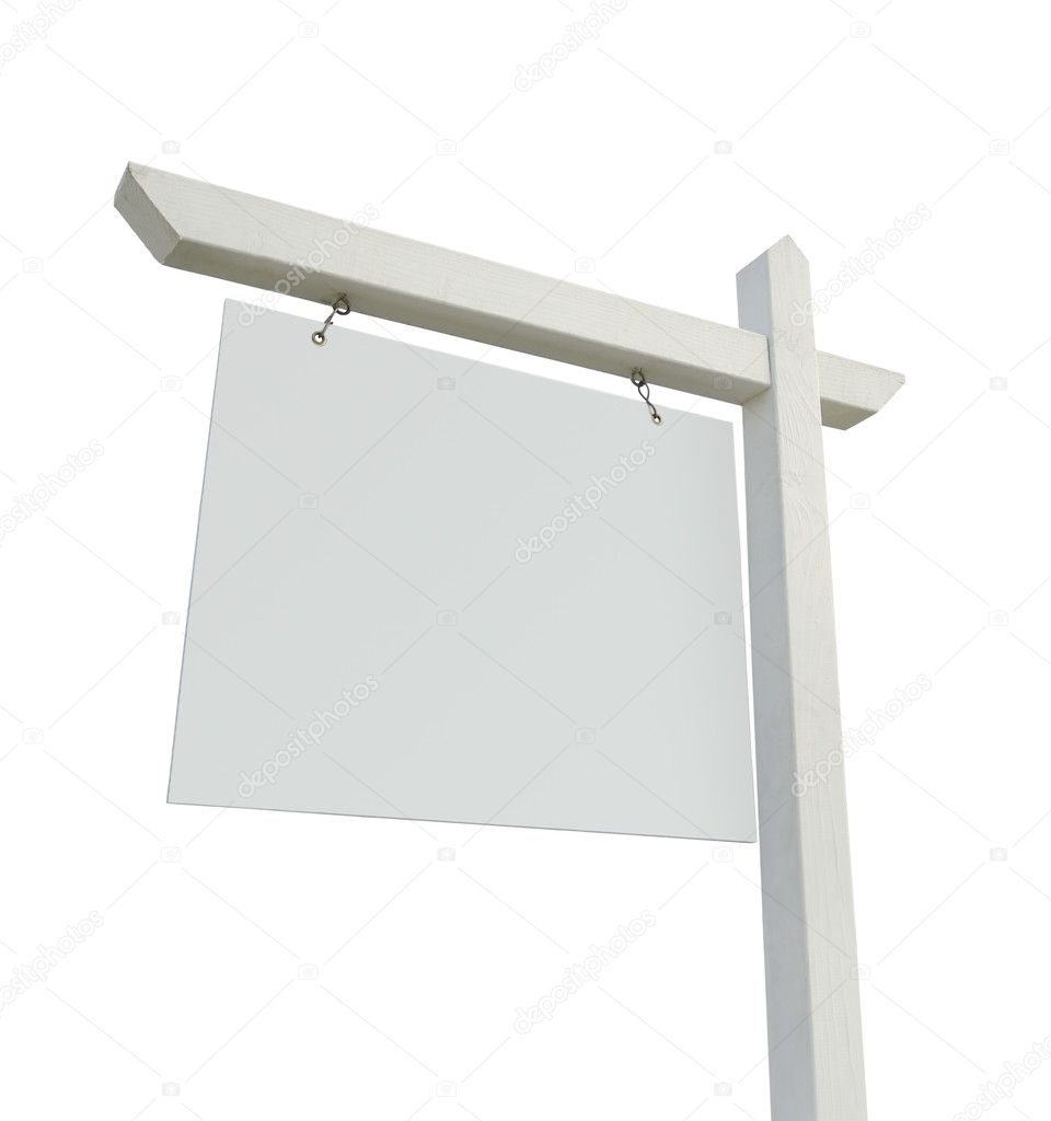 Blank Real Estate Sign Isolated on White — Stock Photo © Feverpitch