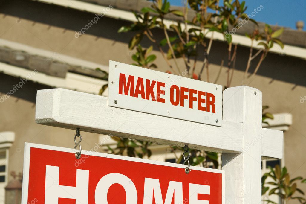 Make Offer Real Estate Sign and Home