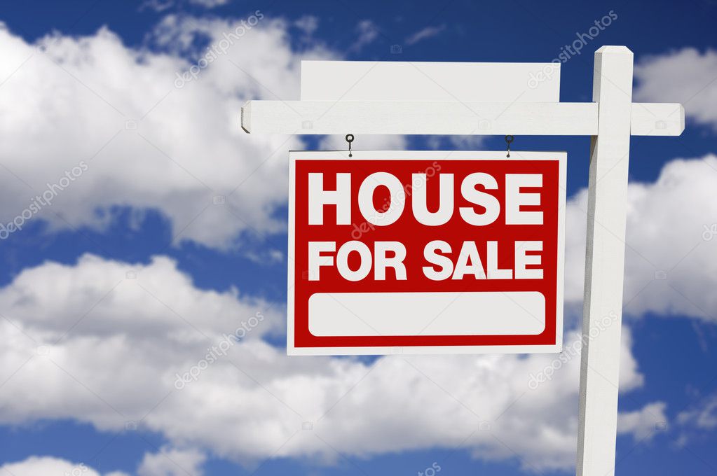 Home For Sale Real Estate Sign on Clouds