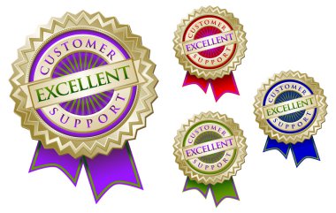 Set of Four Colorful Excellent Support clipart