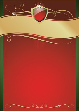 Ornate Red, Green and Gold Page clipart