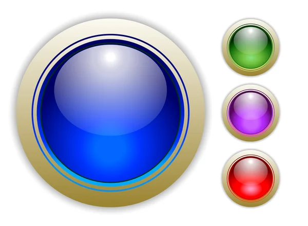 Establecer botones de vectores coloridos — Vector de stock