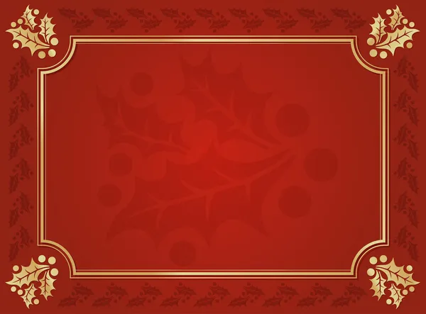 Сияющая красная и золотая элегантная отделка Холли — стоковый вектор