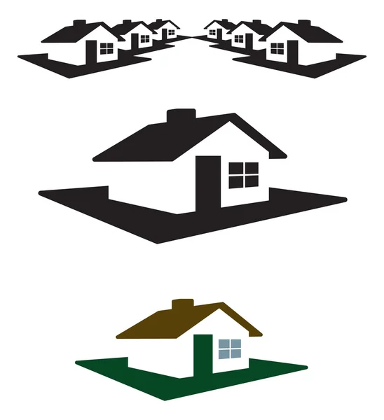 Σπίτι λογότυπων και επιγραφών έτοιμη για το κείμενο — Διανυσματικό Αρχείο