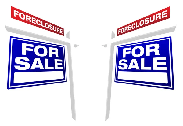 Dois sinais azuis da propriedade do Foreclosure — Vetor de Stock