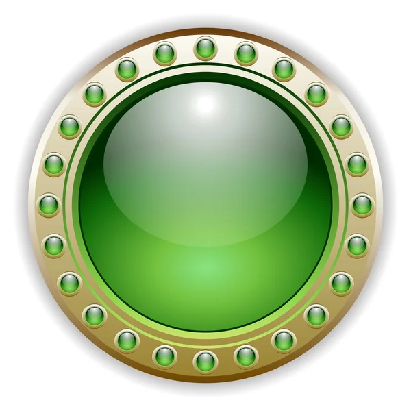 Ornate Green Glossy Vector Button — Vector de stoc