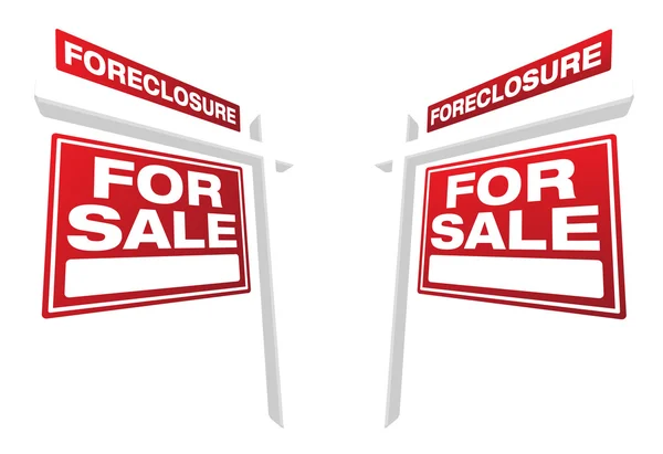 Dois sinais vermelhos da propriedade do Foreclosure — Vetor de Stock