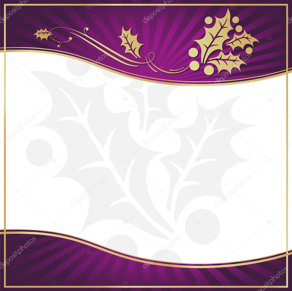 Exotic Purple Holly Adorned Gift Tag