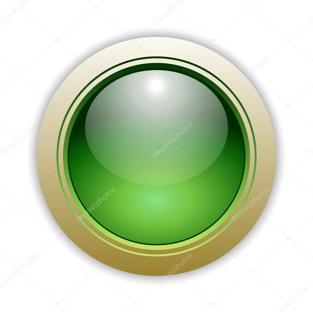 Green Glossy Vector Button Illustration