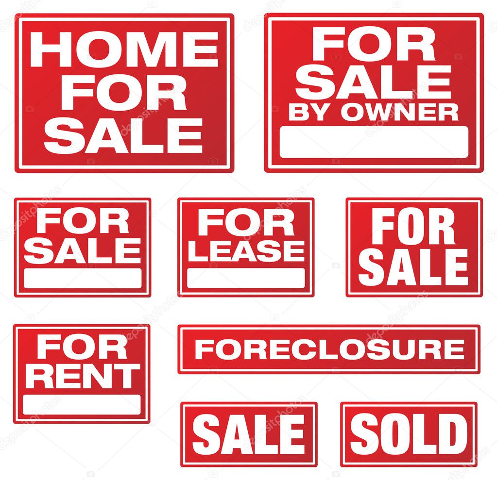 Various Real Estate and Business Signs