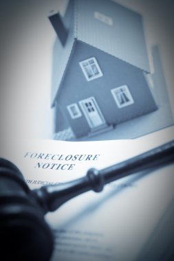 Foreclosure Notice, Gavel and Model Home clipart