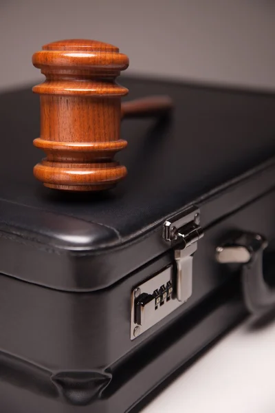 Gavel and Black Briefcase — Stock Photo, Image