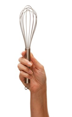 Woman Holding Egg Beater in the Air clipart