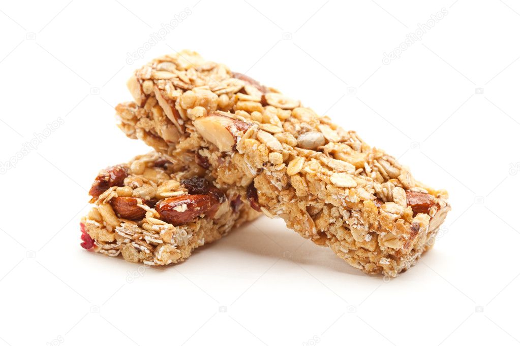 Two Nutritious Granola Bars Isolated