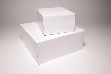 Blank White Box Isolated on Gradation clipart