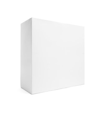 Blank White Box Isolated on White clipart