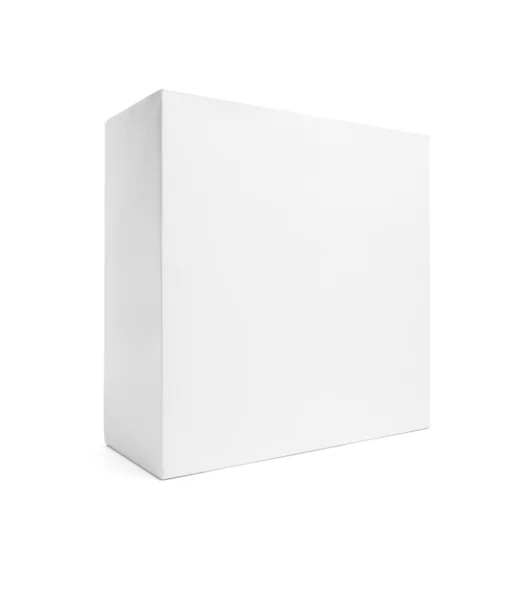 Caja blanca en blanco aislada en blanco — Foto de Stock