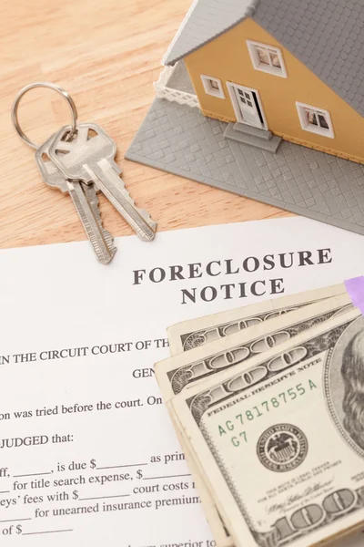 Foreclosure Notice, Home, Keys, Notice — Stock Photo, Image