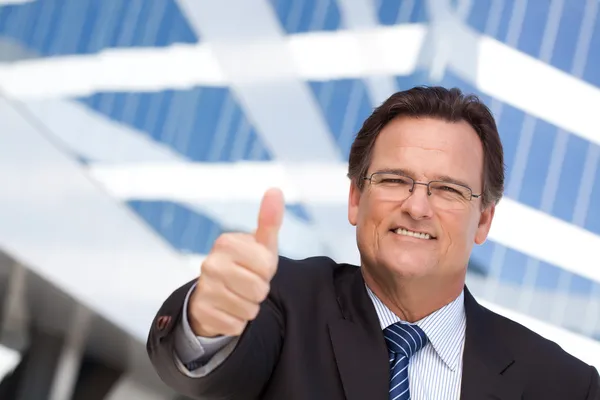Smiling Businessman With Thumbs Up — Stock Photo, Image