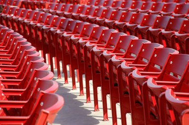 Row of red chairs rounded clipart