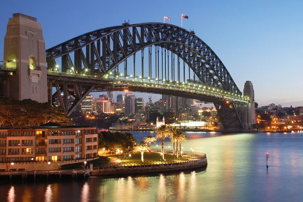 Міст через затоку Сідней на світанку Стокова Картинка
