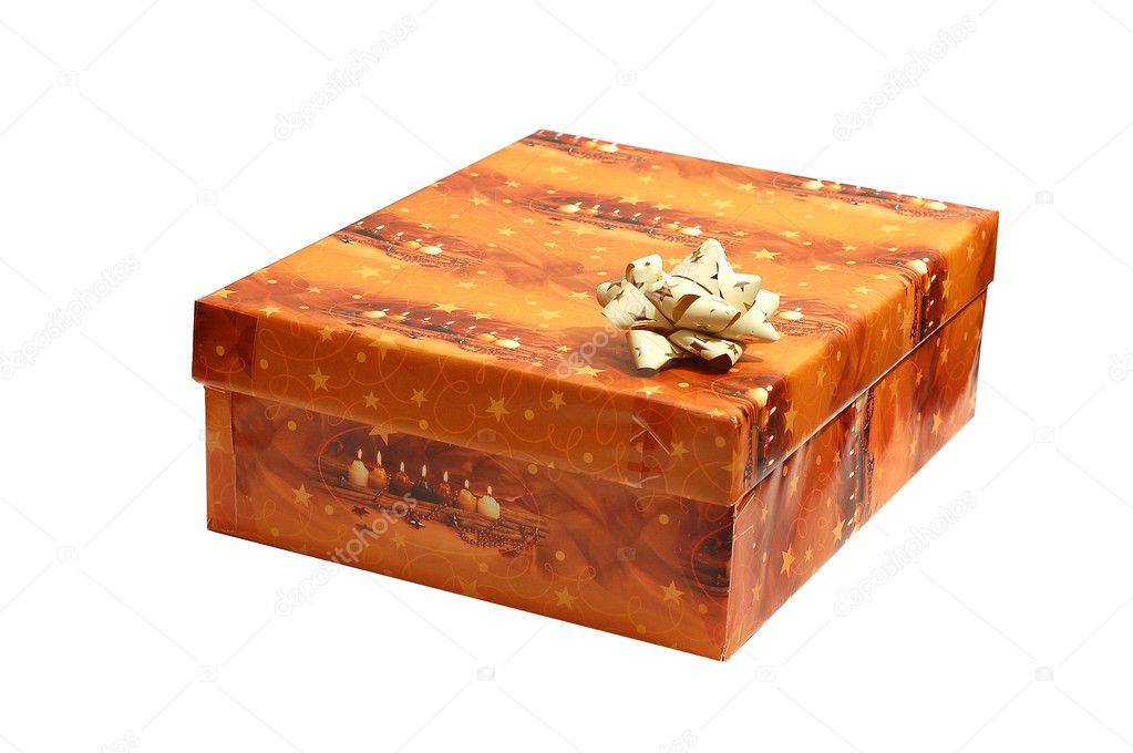 Christmas orange gift box — Stock Photo © jankratochvila 2332114