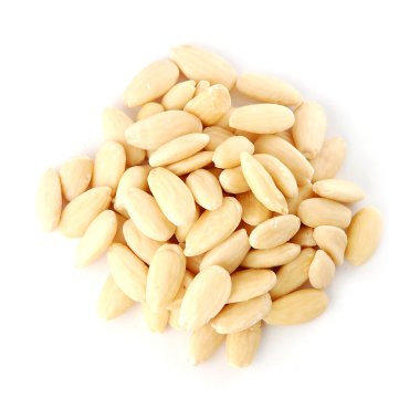 Pile of peeled (blanched) almonds clipart