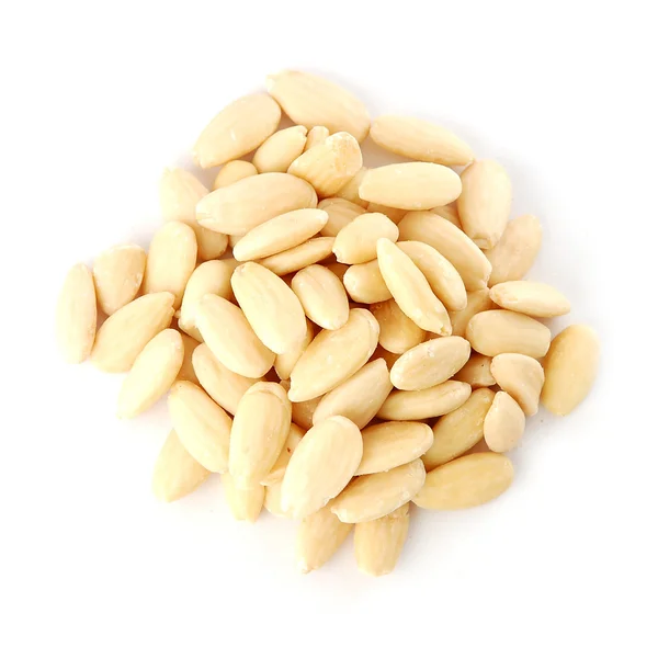 Pile of peeled (blanched) almonds — Stock Photo, Image