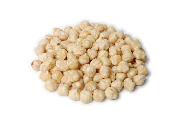 Pile of peeled (blanched) hazelnuts — Stock Photo, Image