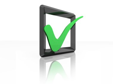 Green tick checkbox clipart