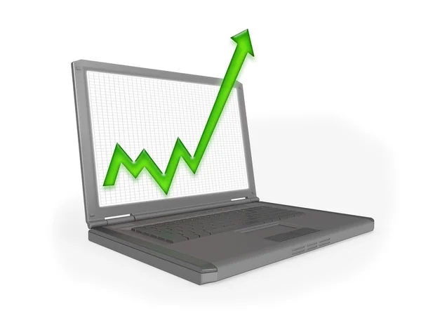 Gráfico laptop — Fotografia de Stock