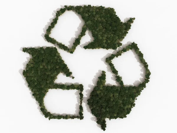 Символ переробки дерев — стокове фото
