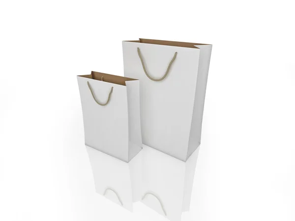Sacos de compras brancos — Fotografia de Stock