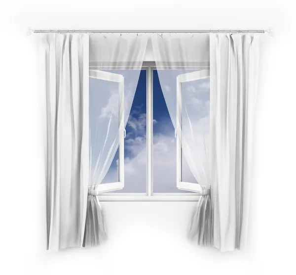 Ilustração janela aberta — Fotografia de Stock