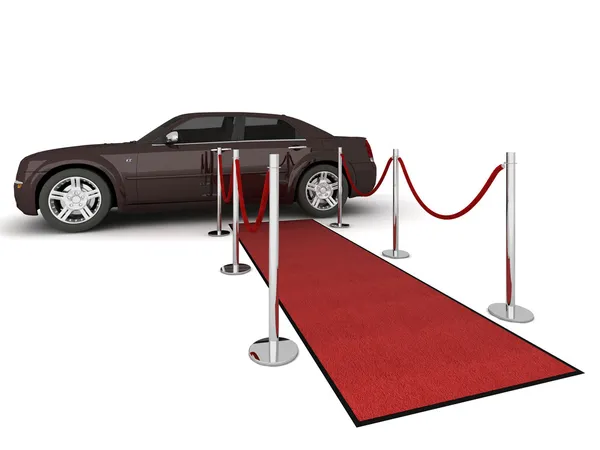 Abbildung zur Limousine auf rotem Teppich — Stockfoto